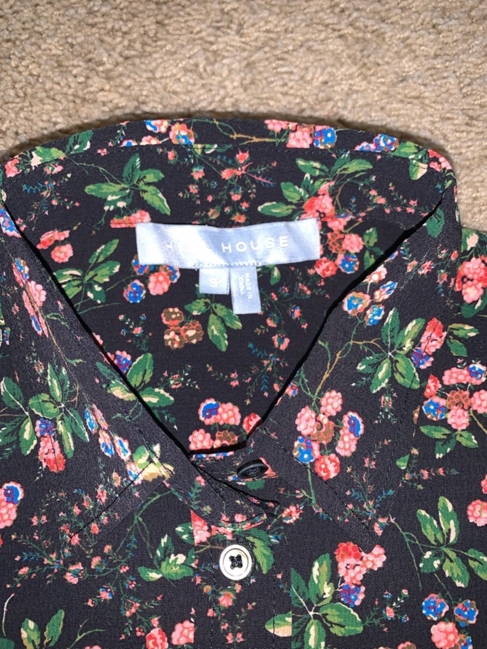 EUC Hill House Women’s The Malone Multi Color Floral Chic Collar Button-Up Shirt - Picture 4 of 11